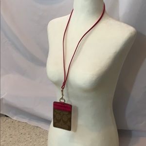 Coach lanyard key card holder